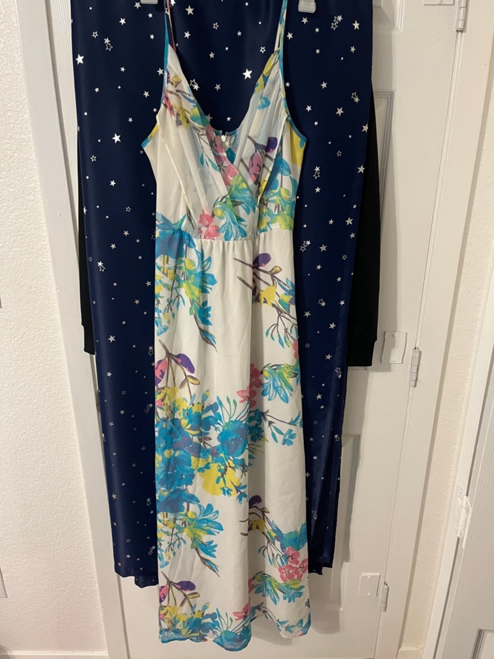 Yumi Kim White Maxi Dress with Blue, Yellow & Pink Floral Print